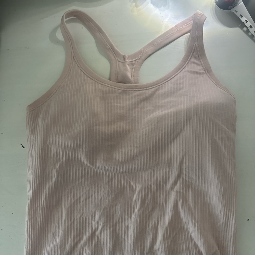 Lululemon Athletica Light Pink Ribbed Tank Top